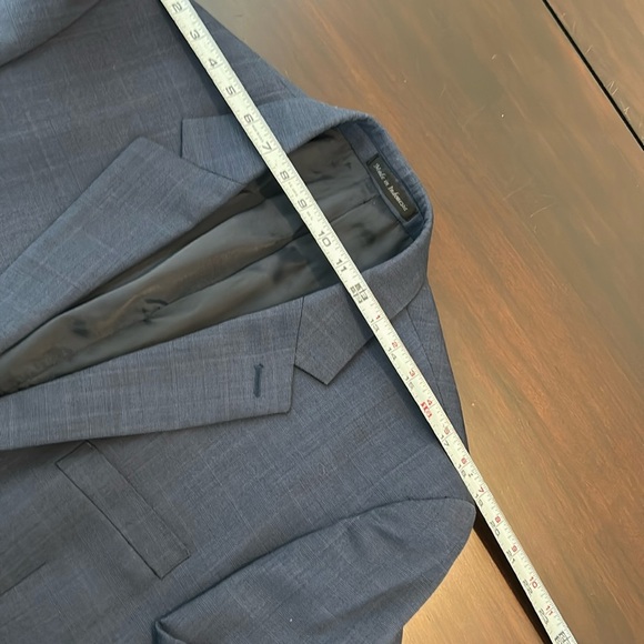 Michael Kors Wool Single Breast Two Button Blue Blazer Light Plaid Men size 44R - Picture 4 of 14
